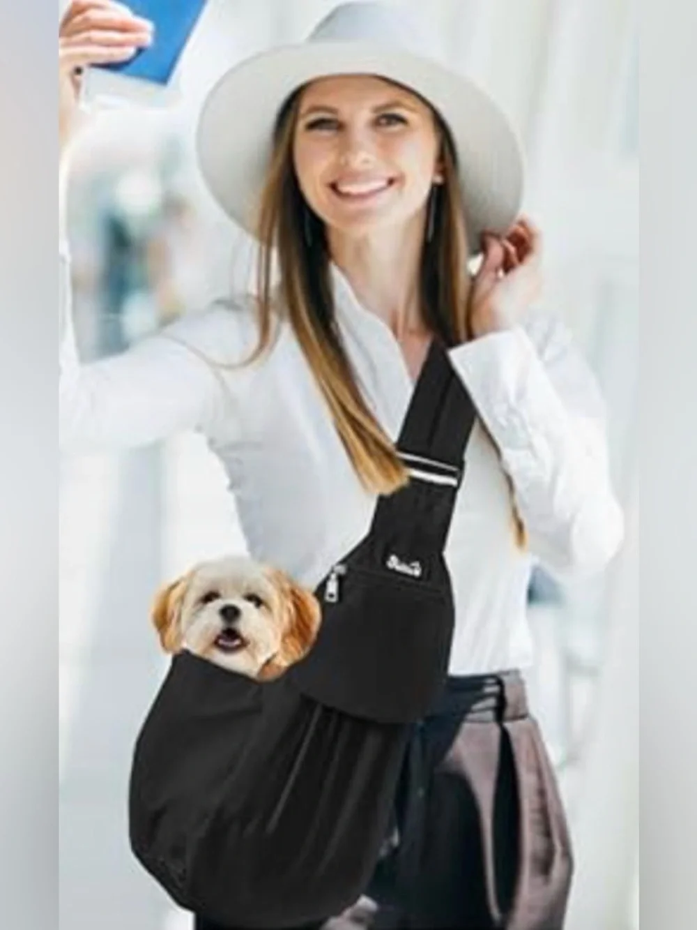 Black Pet Sling Carrier Bag for Dogs - Brand
